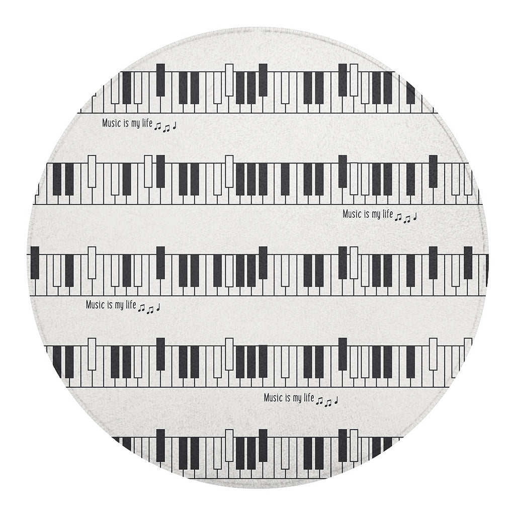 Piano Pattern Print Round Blanket