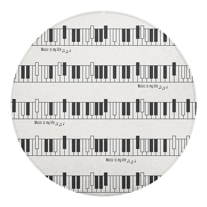 Piano Pattern Print Round Blanket
