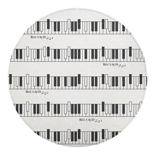 Piano Pattern Print Round Blanket