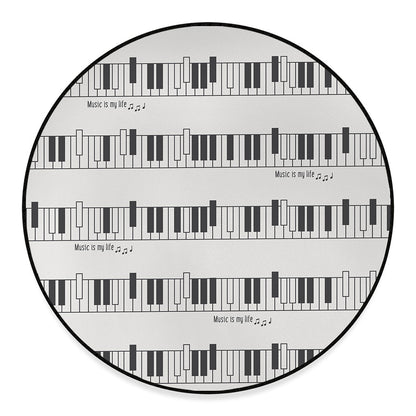 Piano Pattern Print Round Floor Mat