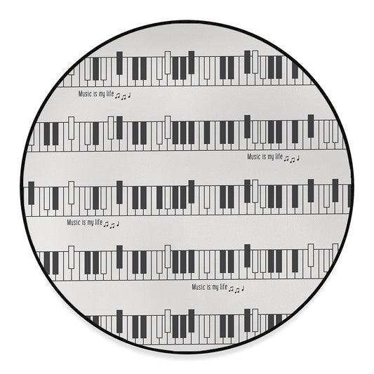 Piano Pattern Print Round Floor Mat