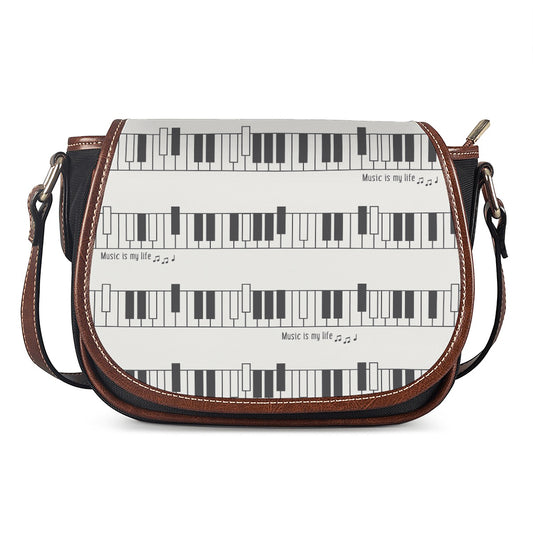 Piano Pattern Print Saddle Bag