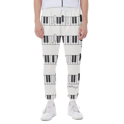 Piano Pattern Print Scuba Joggers
