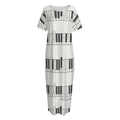 Piano Pattern Print Short Sleeve Long Nightdress
