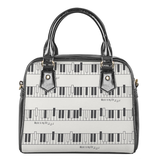 Piano Pattern Print Shoulder Handbag