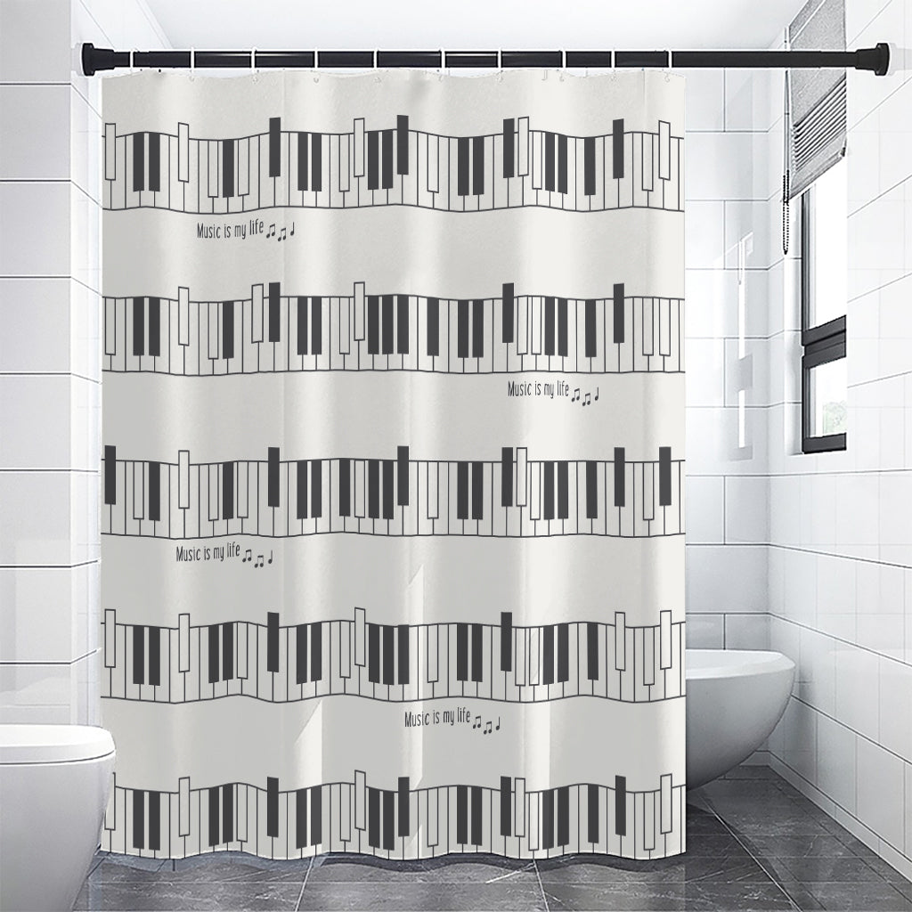 Piano Pattern Print Shower Curtain