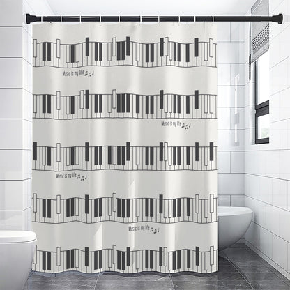 Piano Pattern Print Shower Curtain
