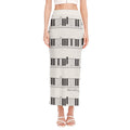 Piano Pattern Print Side Slit Maxi Skirt