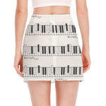 Piano Pattern Print Side Slit Mini Skirt