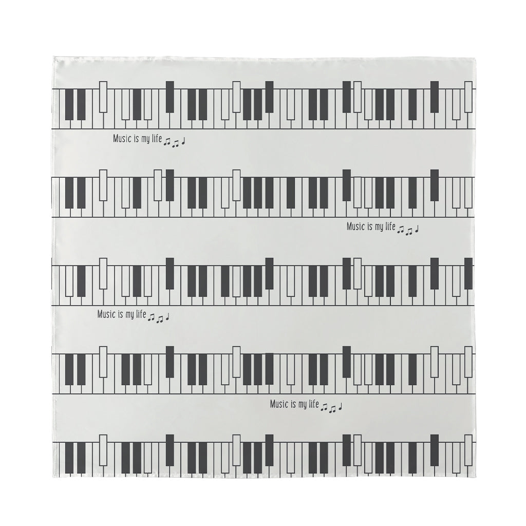 Piano Pattern Print Silk Bandana