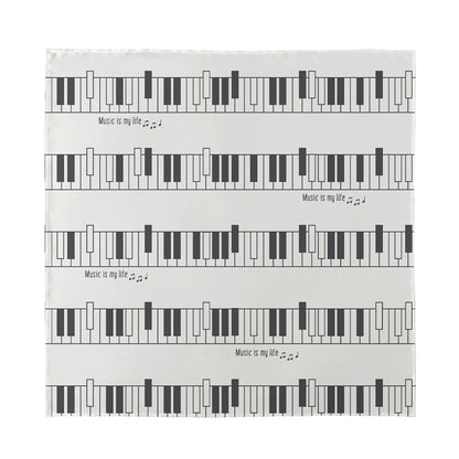 Piano Pattern Print Silk Bandana