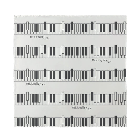 Piano Pattern Print Silk Bandana