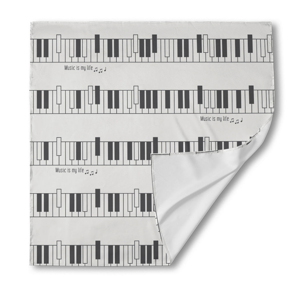Piano Pattern Print Silk Bandana