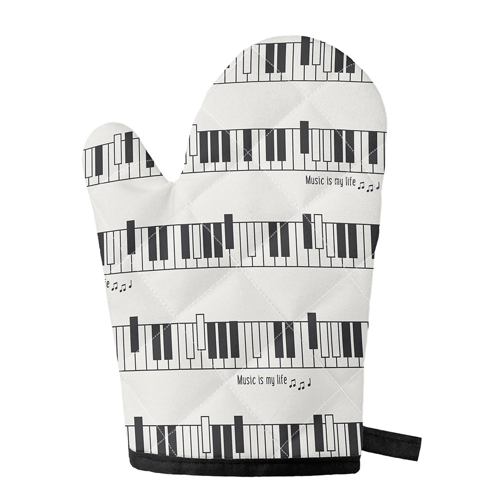 Piano Pattern Print Single Oven Mitt