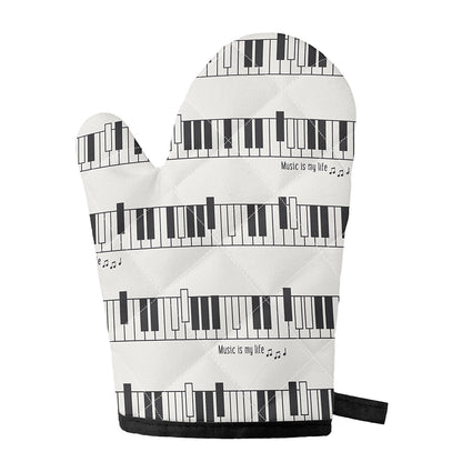 Piano Pattern Print Single Oven Mitt