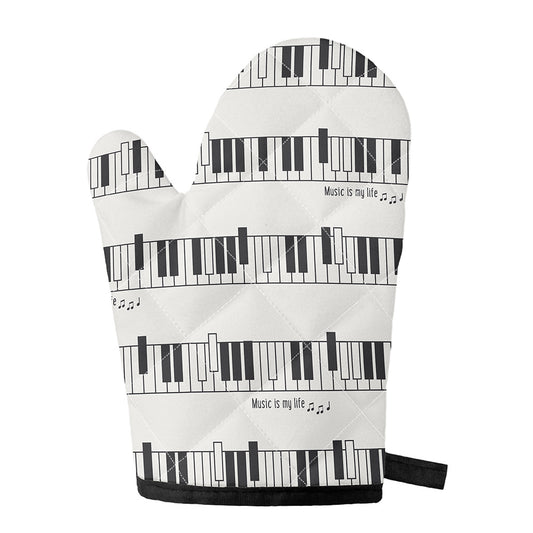 Piano Pattern Print Single Oven Mitt