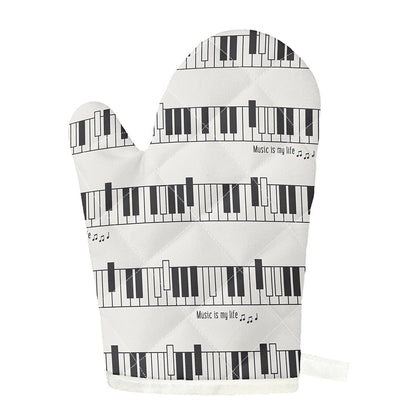 Piano Pattern Print Single Oven Mitt
