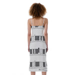 Piano Pattern Print Slim Fit Midi Cami Dress