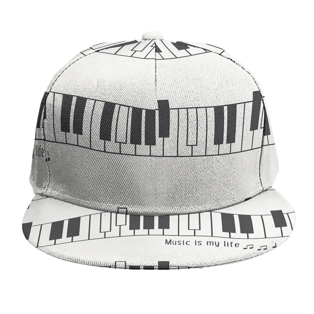 Piano Pattern Print Snapback Cap
