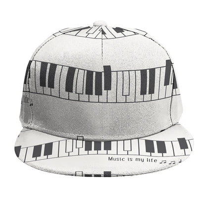 Piano Pattern Print Snapback Cap
