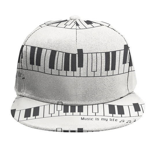 Piano Pattern Print Snapback Cap