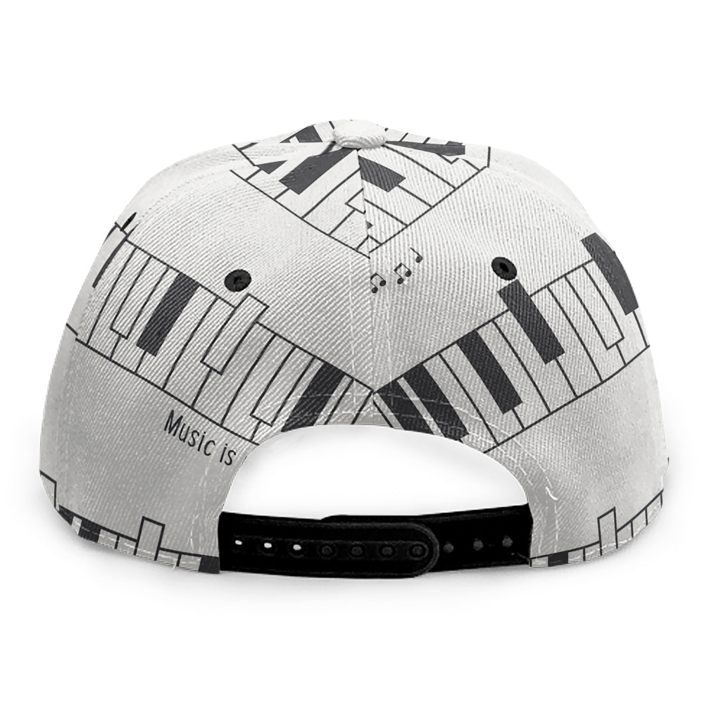 Piano Pattern Print Snapback Cap