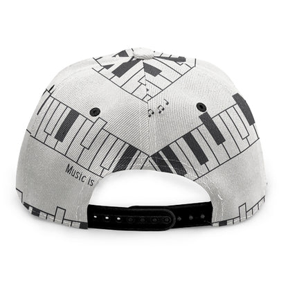 Piano Pattern Print Snapback Cap