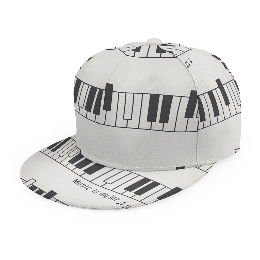 Piano Pattern Print Snapback Cap