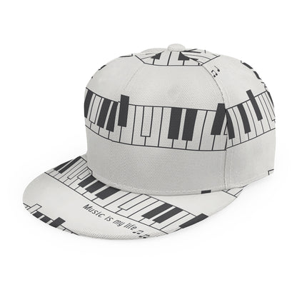 Piano Pattern Print Snapback Cap
