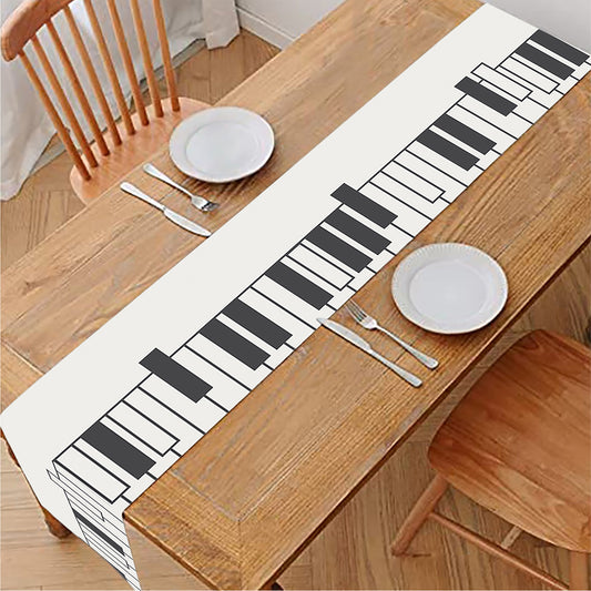 Piano Pattern Print Table Runner