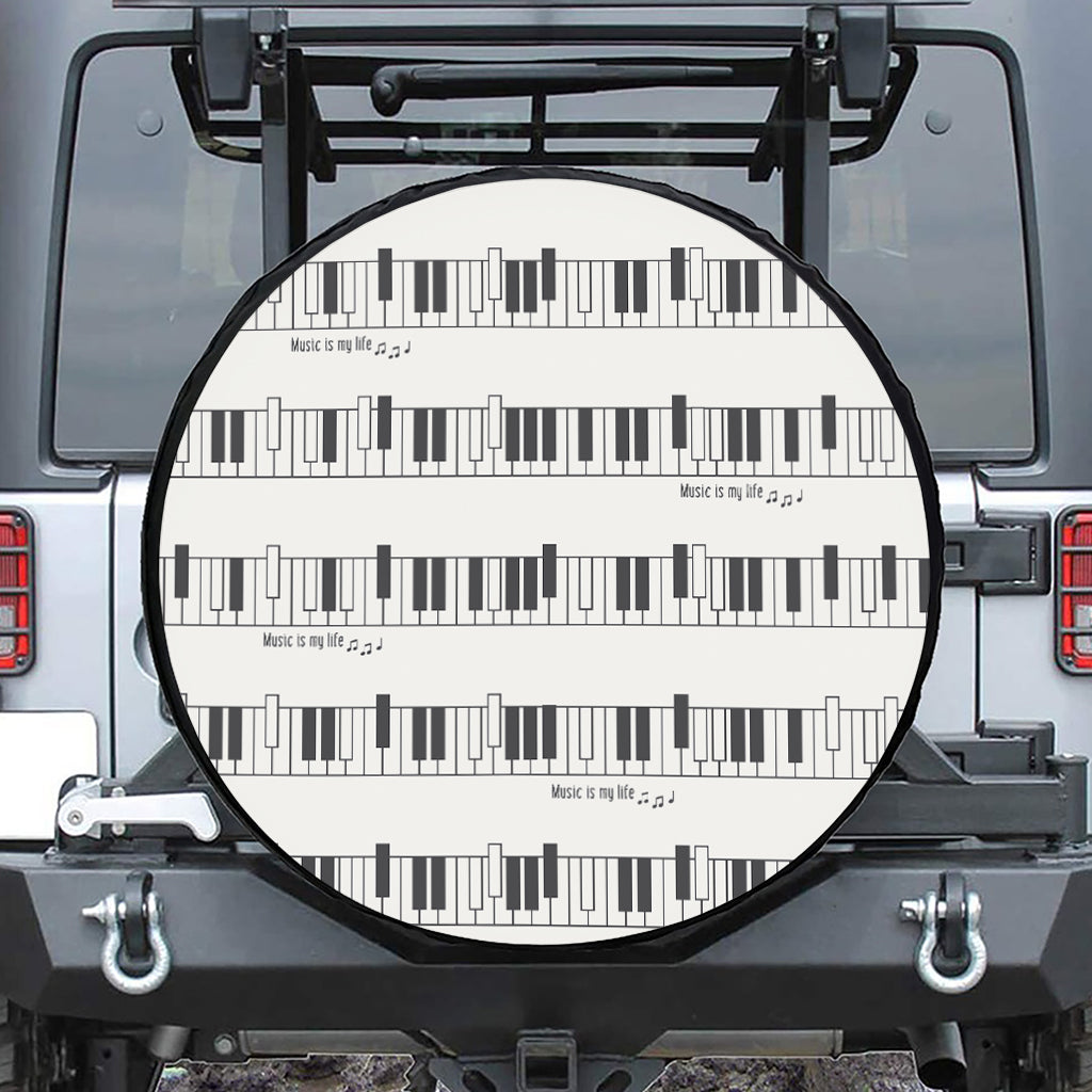 Piano Pattern Print Tire Cover