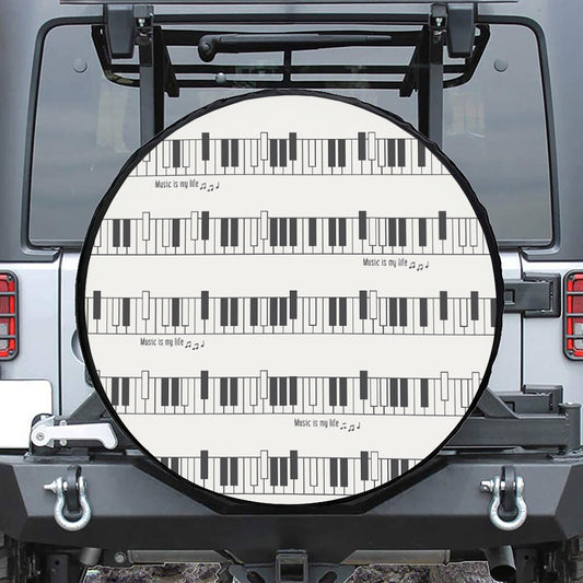 Piano Pattern Print Tire Cover