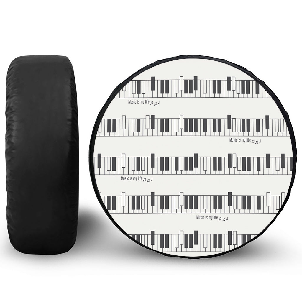 Piano Pattern Print Tire Cover