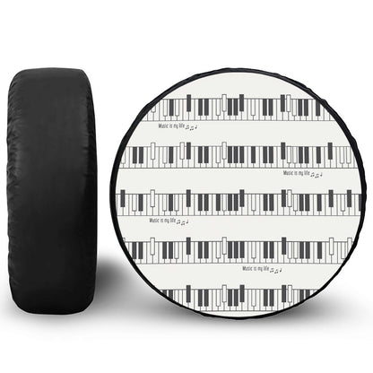 Piano Pattern Print Tire Cover