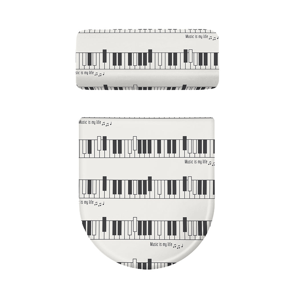 Piano Pattern Print Toilet Lid And Tank Cover Set