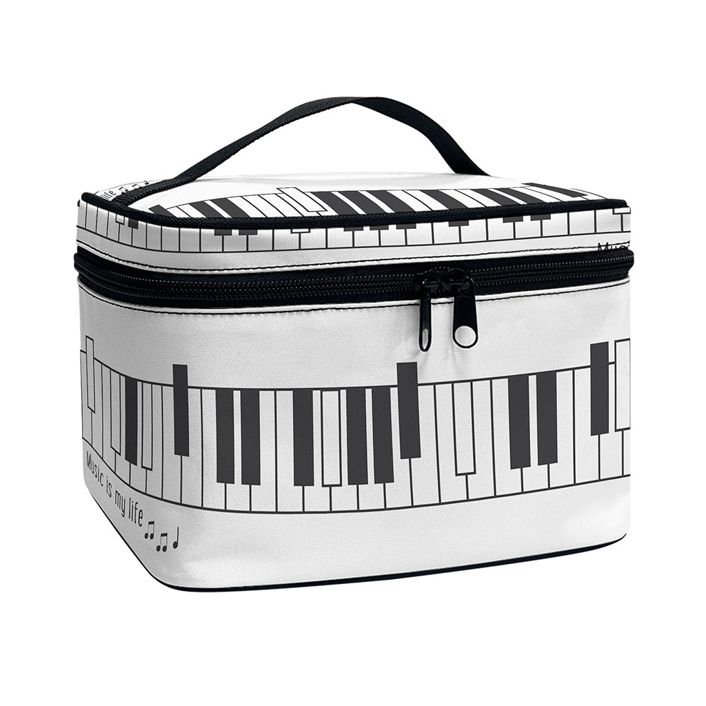 Piano Pattern Print Travel Makeup Bag