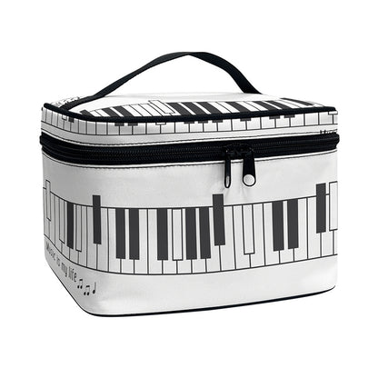 Piano Pattern Print Travel Makeup Bag