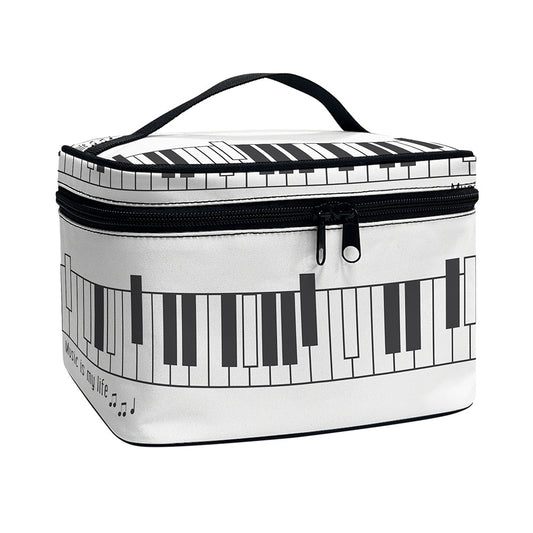 Piano Pattern Print Travel Makeup Bag