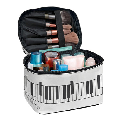 Piano Pattern Print Travel Makeup Bag