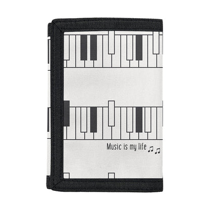 Piano Pattern Print Trifold Wallet