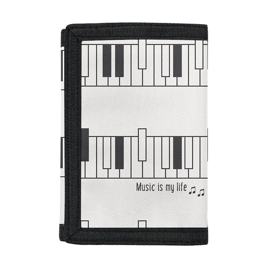 Piano Pattern Print Trifold Wallet