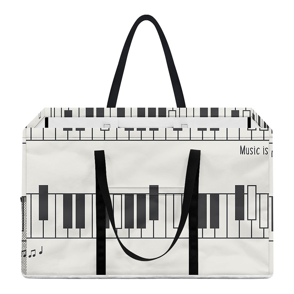 Piano Pattern Print Utility Tote Bag
