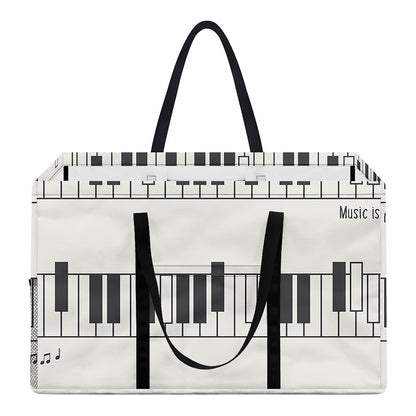 Piano Pattern Print Utility Tote Bag