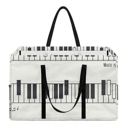 Piano Pattern Print Utility Tote Bag