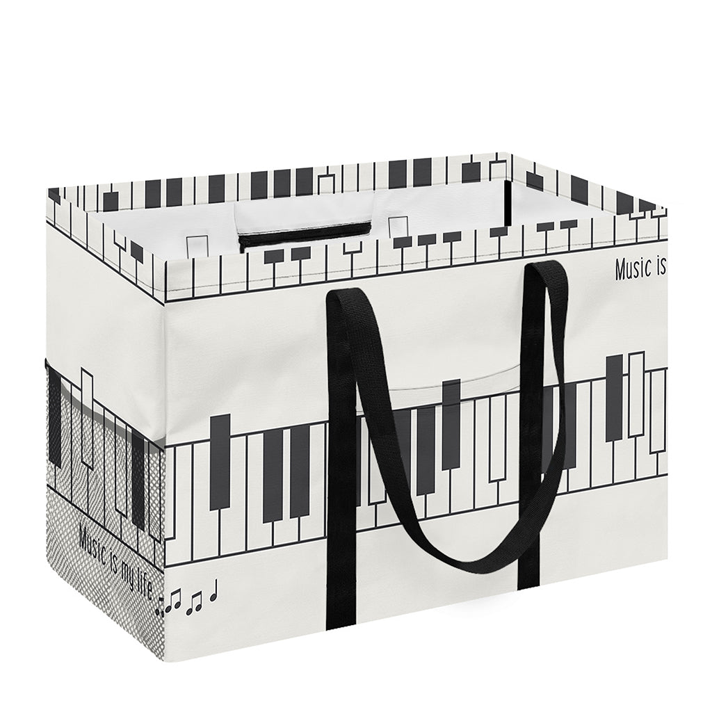 Piano Pattern Print Utility Tote Bag