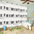 Piano Pattern Print Wall Sticker