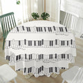 Piano Pattern Print Waterproof Round Tablecloth