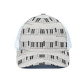 Piano Pattern Print White Mesh Trucker Hat