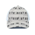 Piano Pattern Print White Mesh Trucker Cap