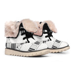 Piano Pattern Print Winter Boots